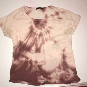 Brandy Melville dark purple/cream tie dye t shirt